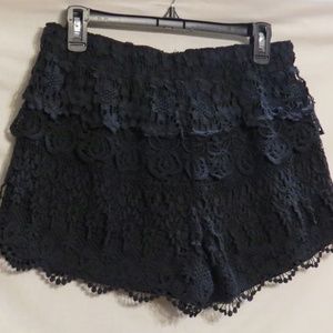 Black lace shorts